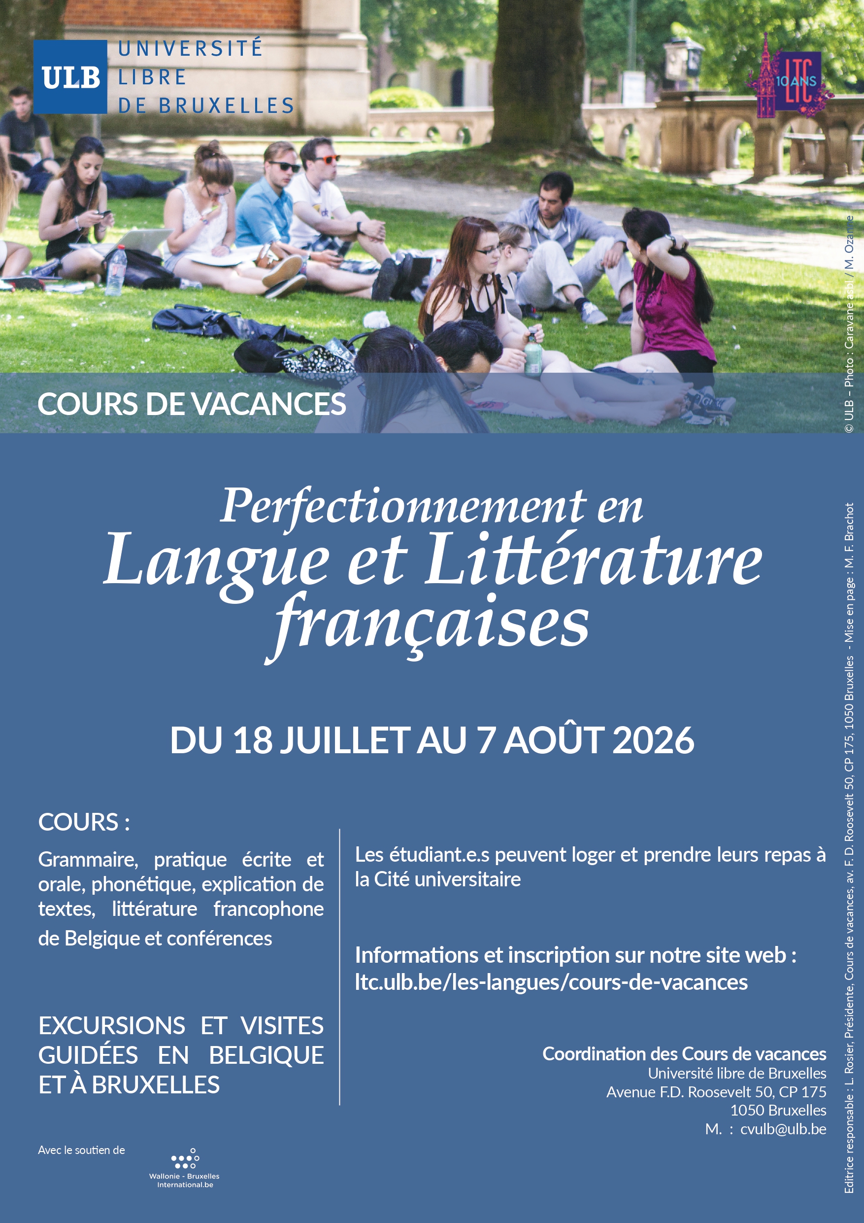 affiche des cours de vacances